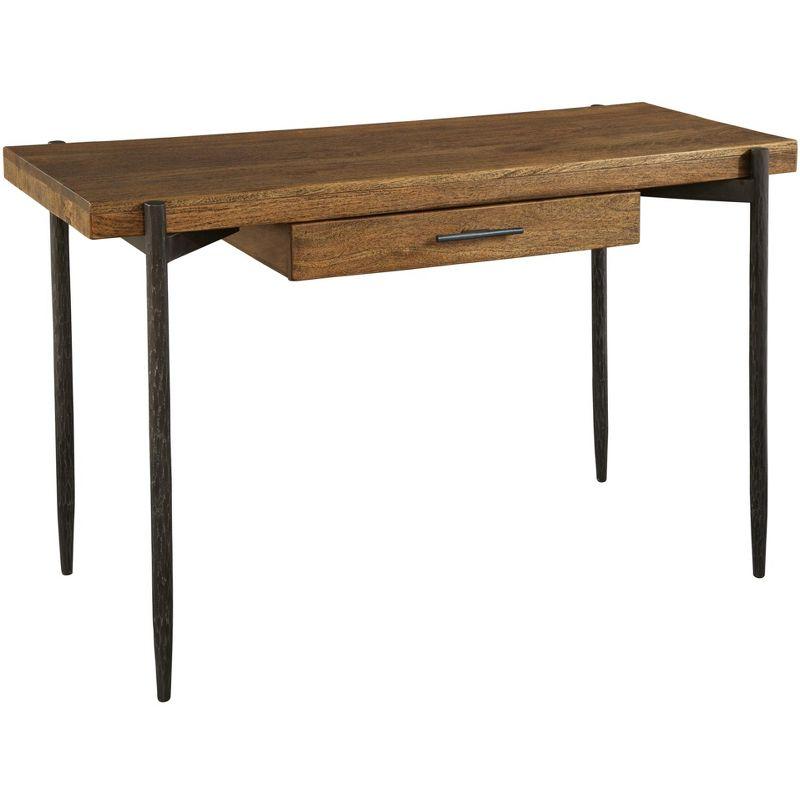 Transitional Industrial Black Writing Desk with Drawer