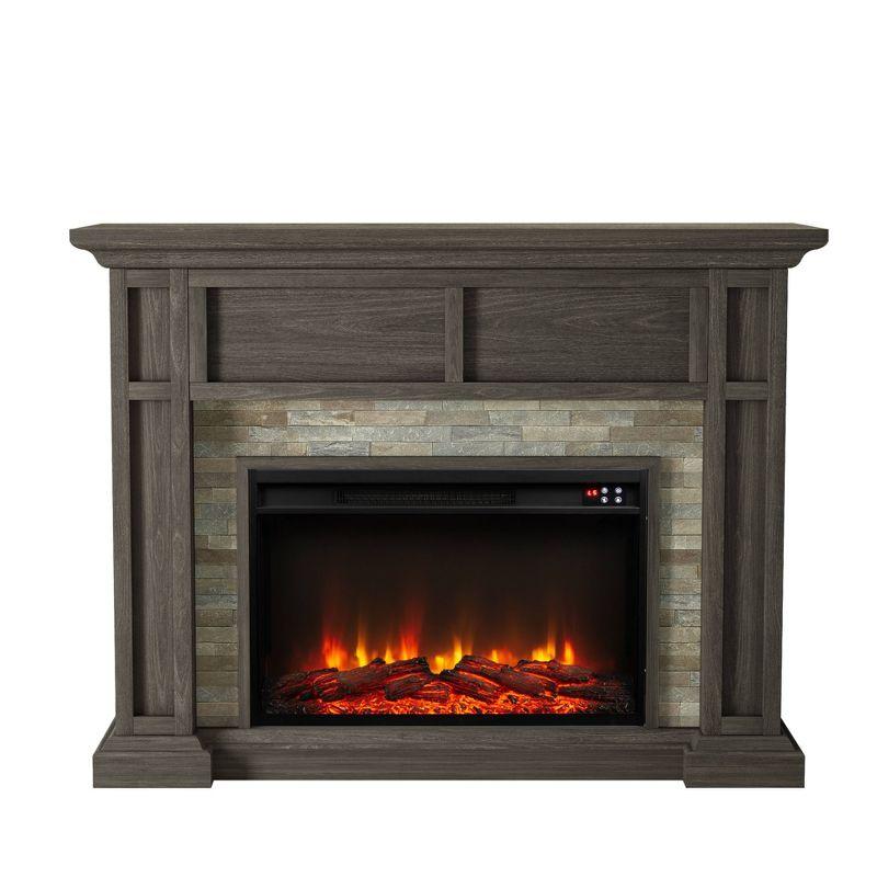 48" Freestanding Electric Fireplace Brown - Festivo: MDF, Remote, Up to 45" TV