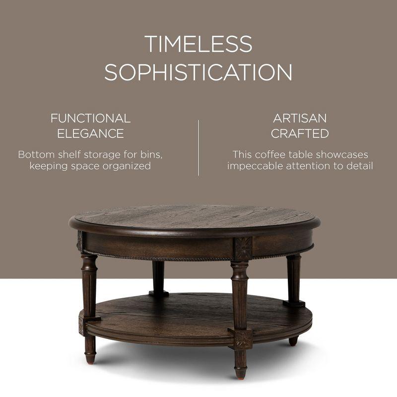 Maven Lane Pullman Traditional Round Wooden Coffee Table