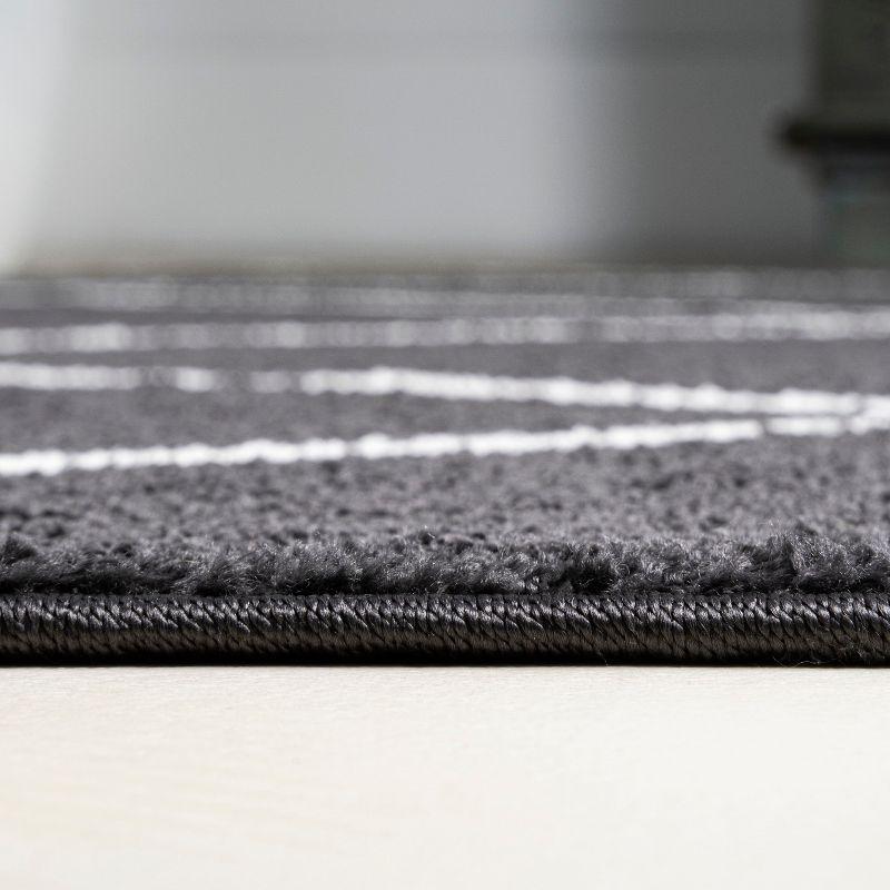 4'x6' Cole Minimalist Diamond Trellis Area Rug, Black/White - JONATHAN Y