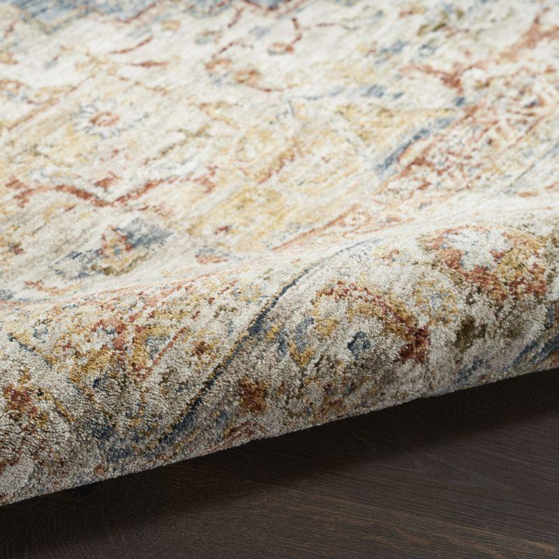 Nourison Petra Vintage Medallion Indoor Rug Ivory Blue 5'3" x 7'8"