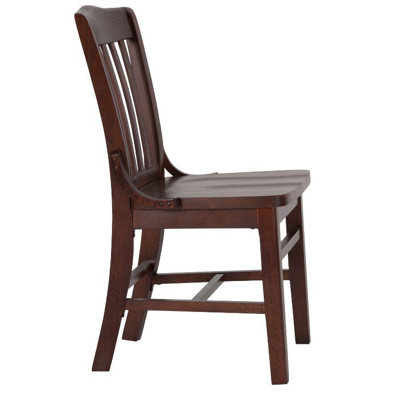 Traditional Walnut Wood Slat Back Dining Chair