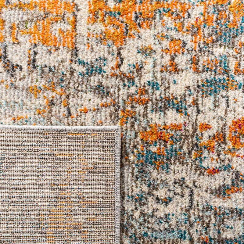 Madison Abstract Gray/Orange Area Rug