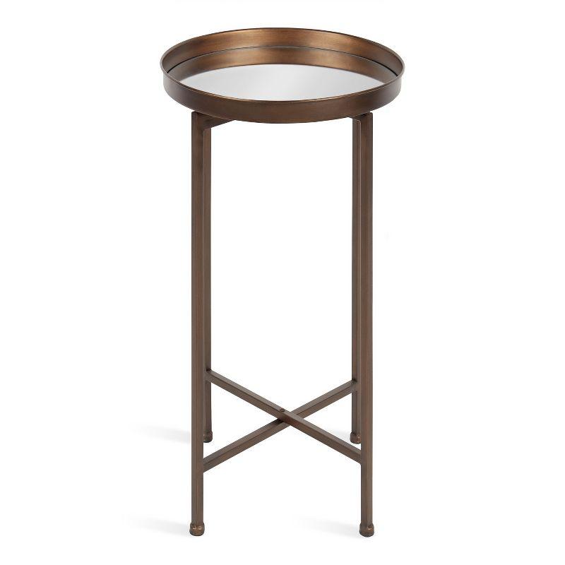 Kate and Laurel Celia Round Metal Tea Table, 14x14x25.75, Bronze