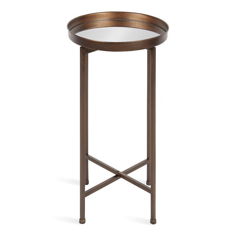 Kate and Laurel Celia Round Metal Foldable Tray Accent Table