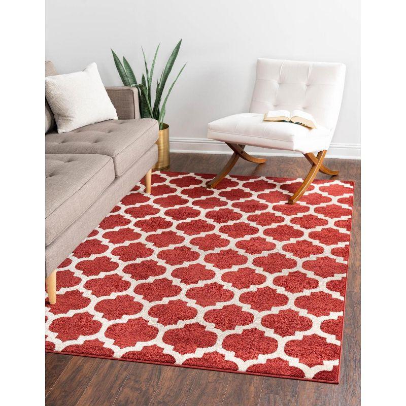 Unique Loom 7' 1 x 10' 0 Trellis Philadelphia Dark Terracotta Area Rug