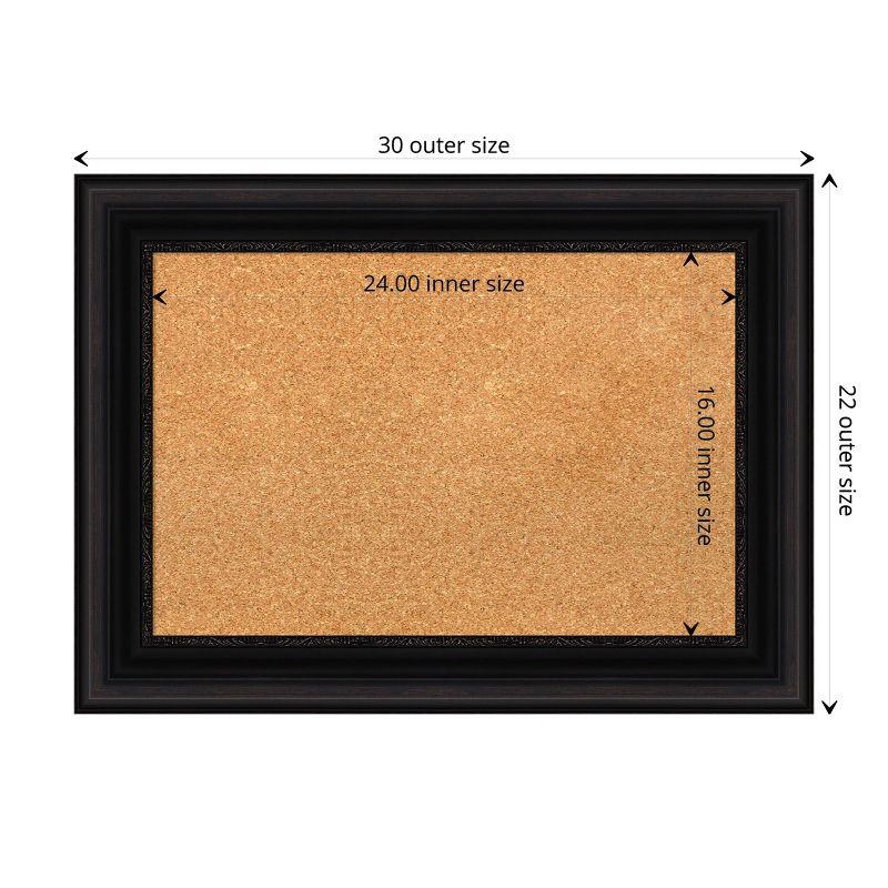 Amanti Art Natural Cork Board Framed Parlor Black Bulletin Board 30 in. x 22 in.