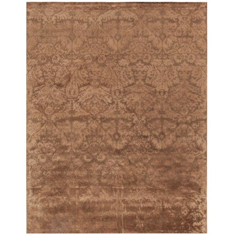 Martha Stewart Hand Tufted Viscos/Wool Damask Rug in Mahogany
