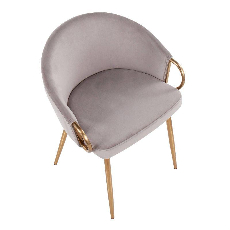 Claire Velvet/Steel Dining Chair Gold/Silver - LumiSource