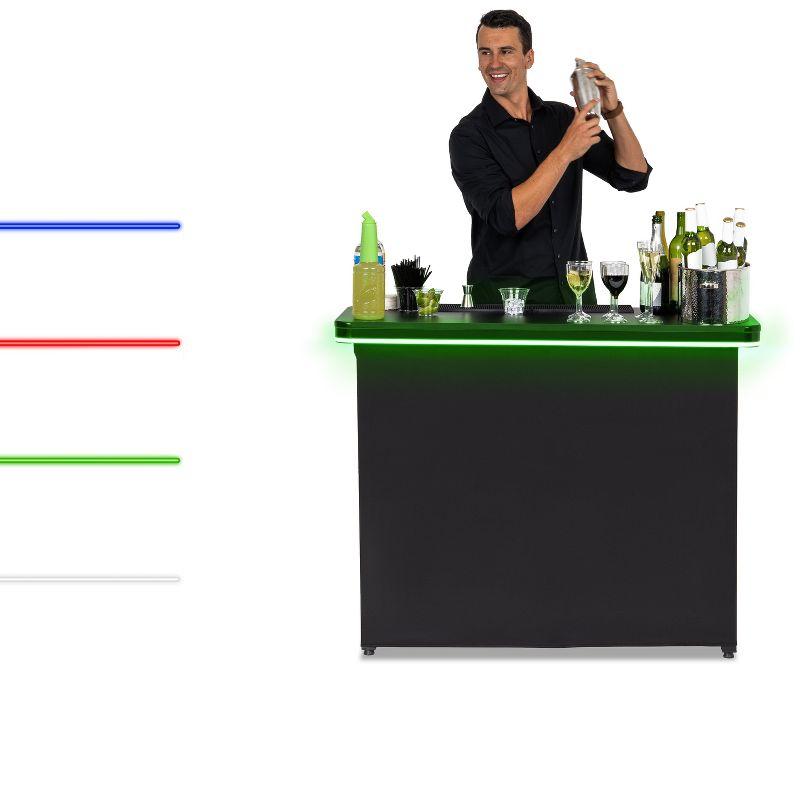 GoPong GoBar PRO LED Commercial Grade Portable Bar Table with Multi-Color Lights - 47.5 x 19 x 38 IN