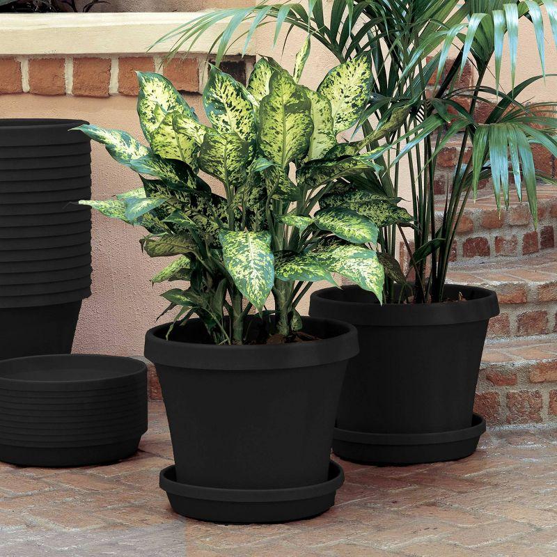 Terra Tapered 24" Black Polypropylene Indoor & Outdoor Planter