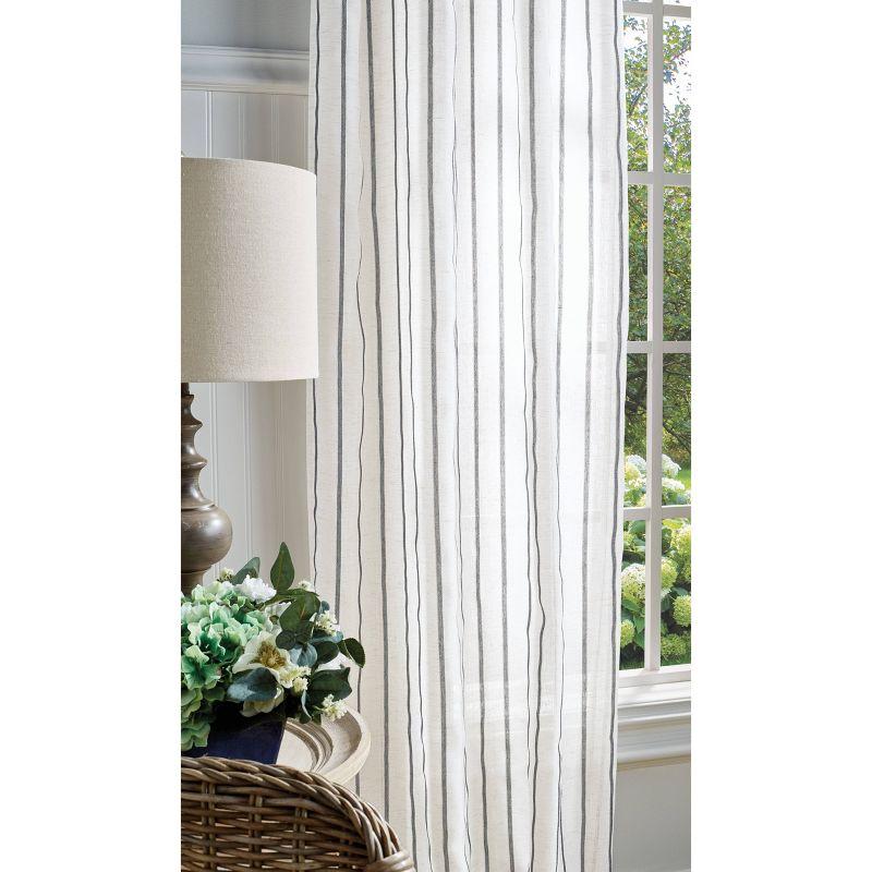 84"x37" Martha Stewart 2pk Laguna Striped 84" Curtain Panel Gray