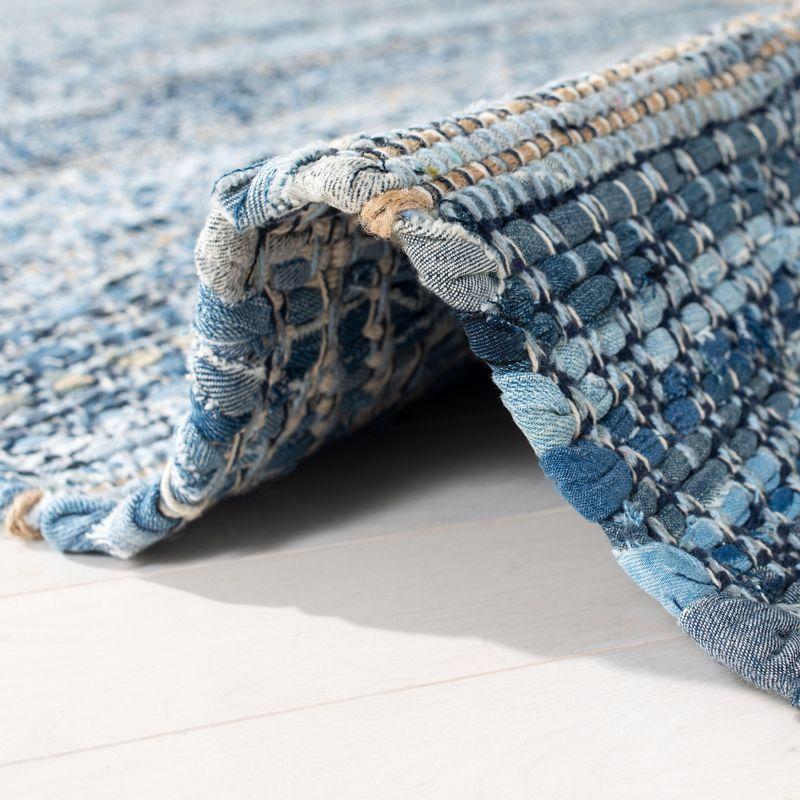 Coastal Charm Blue Cotton 5' x 8' Handwoven Area Rug