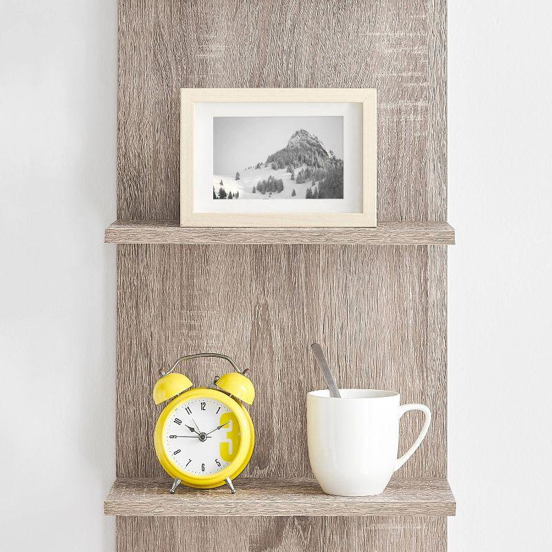 Weathered Oak Modern 51'' Floating Wall Shelf with 5 Tiers