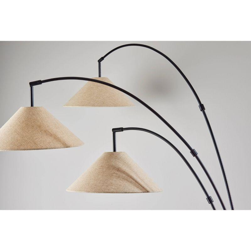 Braxton 3 Arm Arc Lamp Dark Bronze - Adesso: Adjustable Cone Shades, ETL Listed, 86" Tall