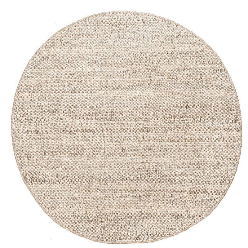 Nuloom 4 Round Elfriede Jute & Cotton Hand Woven Indoor Area Rug, Natural, Solid Rustic Farmhouse Style Natural Fiber Bedroom, Living Room,