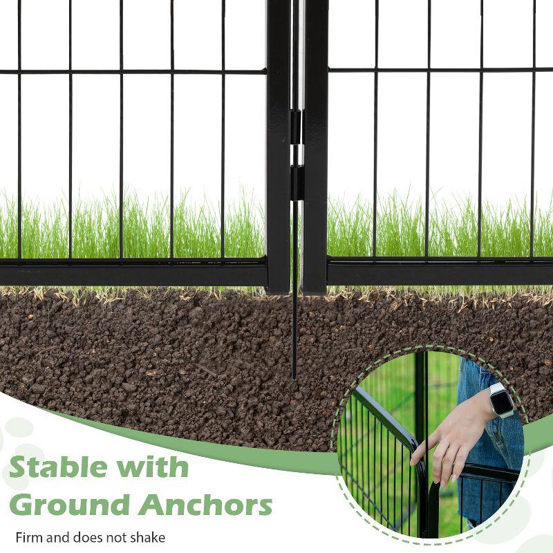 FDW Dog Playpen Pet Dog Fence 32" Height 16 Panels Metal Dog Pen Outdoor Exercise Pen with Doors for Large/Medium /Small Dogs Camping,Yard