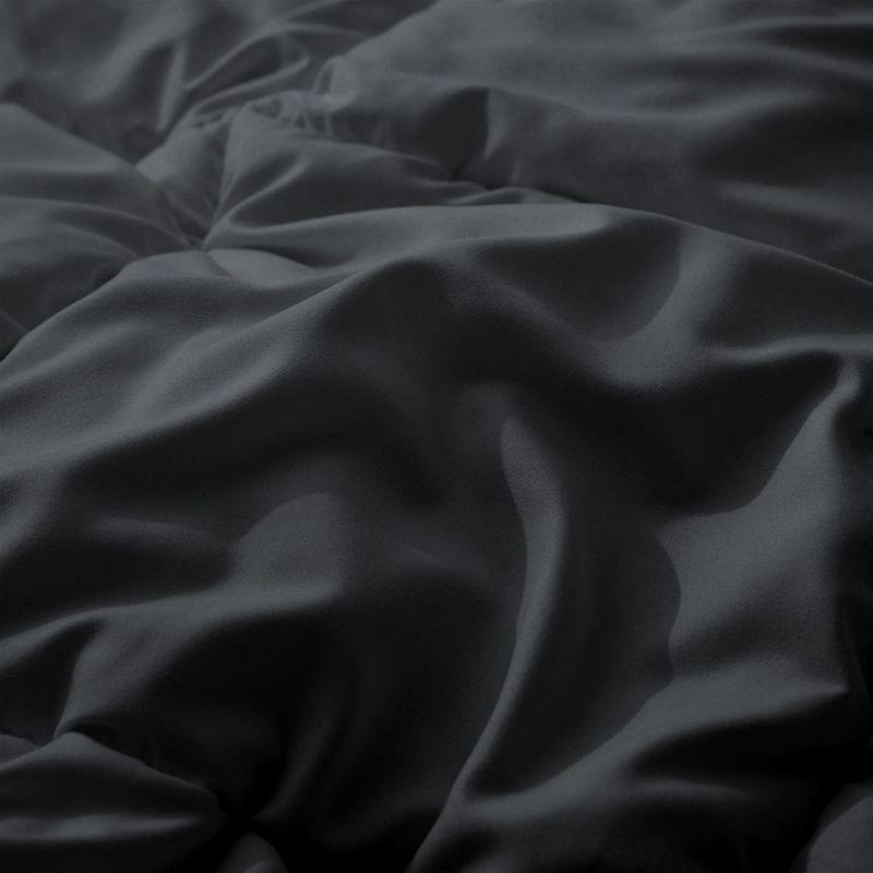 Peace Nest Lightweight Down Alternative Comforter Duvet Insert with Soft Microfiber Shell, Black, Full