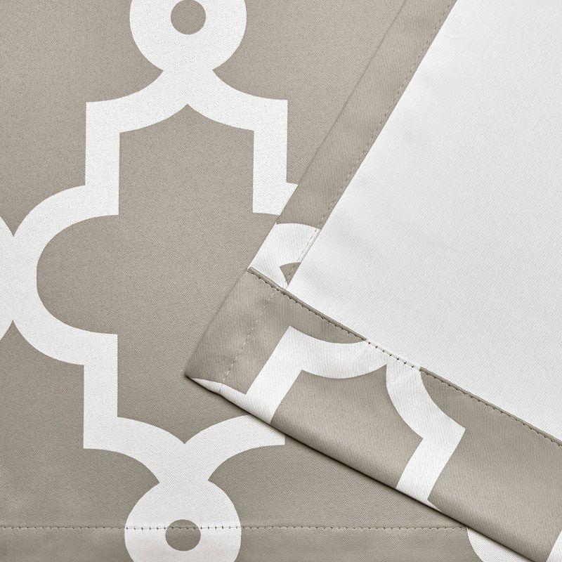 Set of 2 84"x52" Ironwork Sateen Woven Blackout Grommet Top Window Curtain Panel Silver - Exclusive Home: Room Darkening Drapes