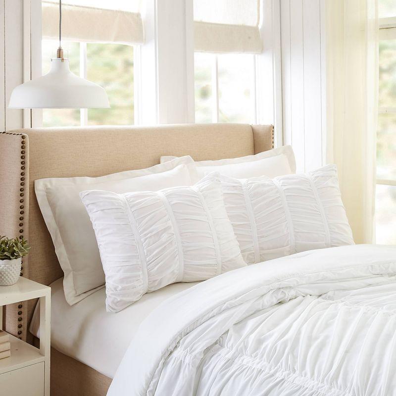 Modern Heirloom Emily Ruched Solid Textured Comforter Set