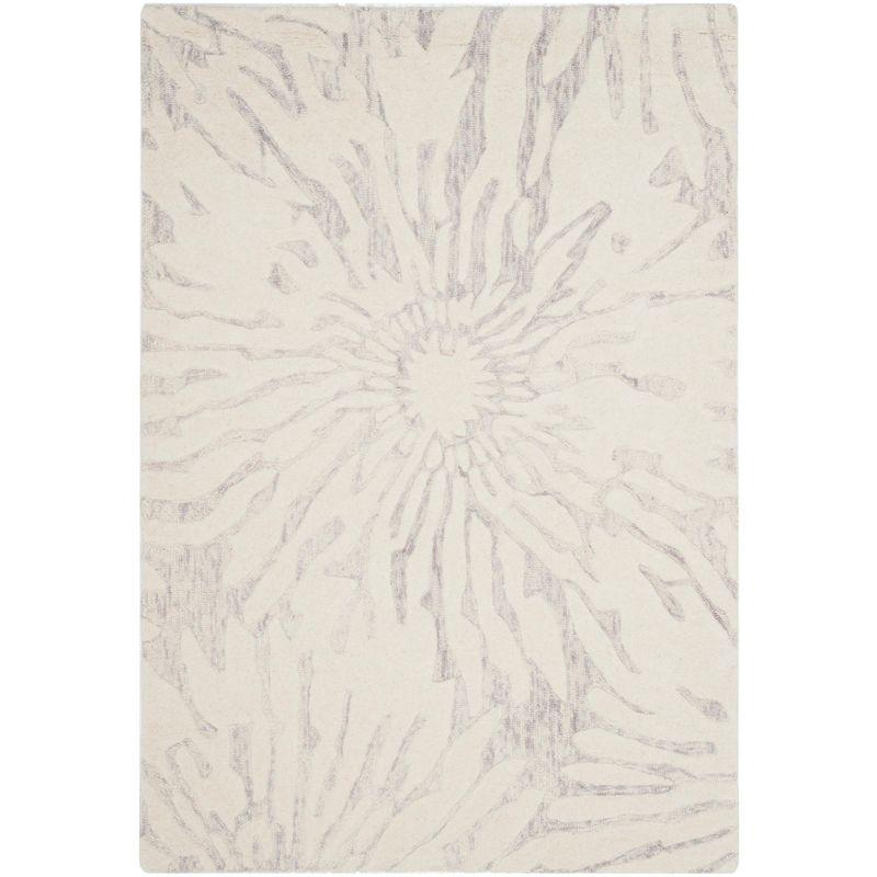 Bella BEL129 Hand Tufted Area Rug - Silver/Ivory - 4'x6' - Safavieh.