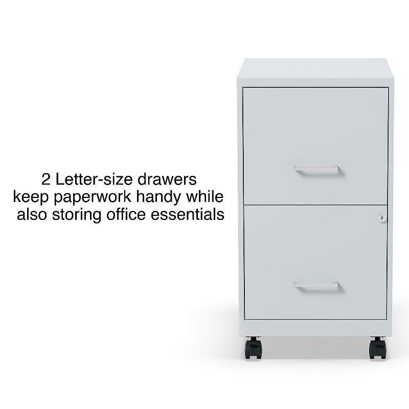 Staples 2-Drawer Light Duty Vertical File Cabinet Locking Letter Gray 18" (24363) ST60053-CC