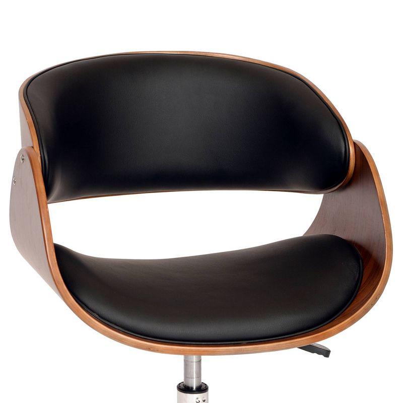 Julian Modern Chair: Swivel, Adjustable Height, Chrome Footrest - Armen Living