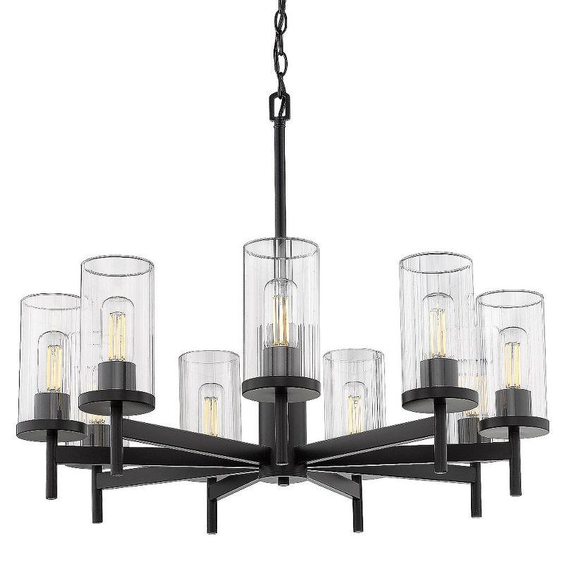 Matte Black Transitional 9-Light Drum Chandelier