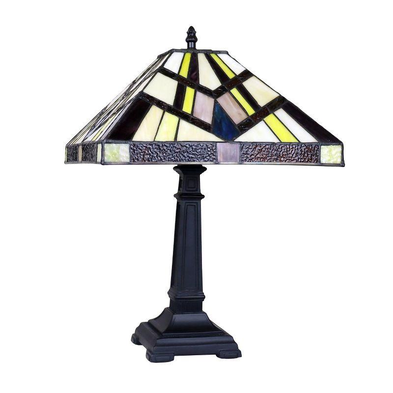 Chloe Lighting Vincent Mission Tiffany Style Blackish Bronze 1 Light Table Lamp 12 inch Wide