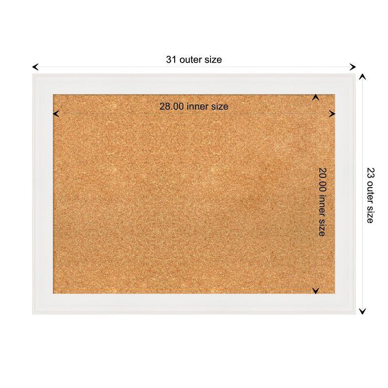 Amanti Art Vanity White Narrow Framed Corkboard, Natural Cork