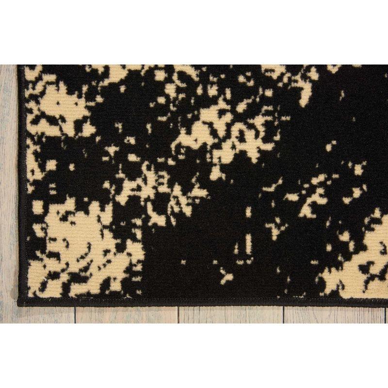 Nourison Grafix Cream Black Area Rug GRF01 5'3"X7'3"