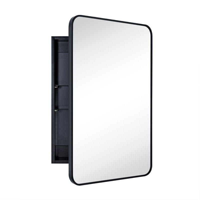 TEHOME Garnes Rectangular Recessed or Surface Mount Metal Medicine Cabinet with Mirror