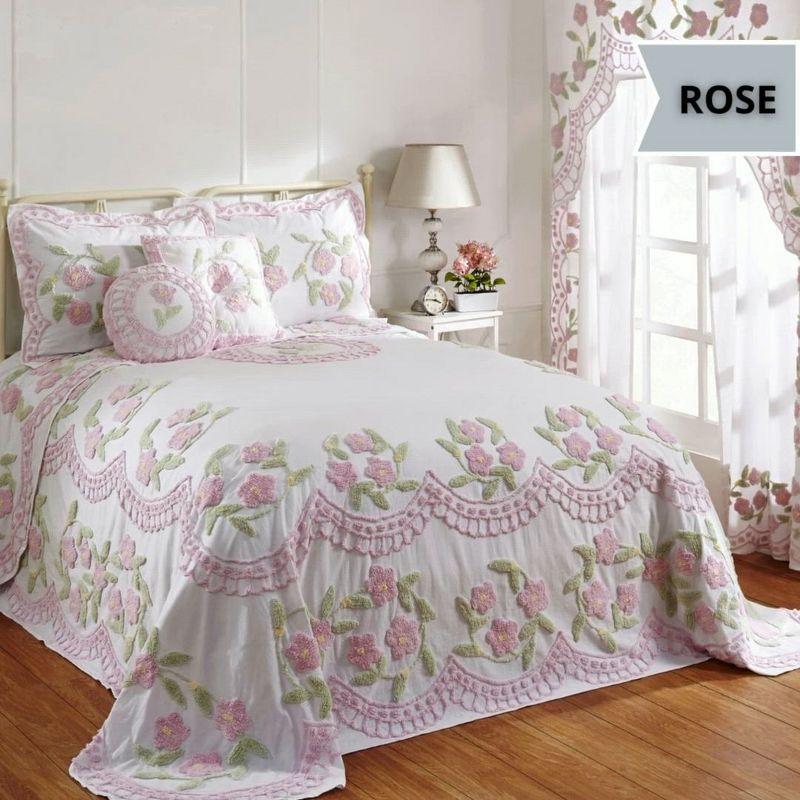 Better Trends Bloomfield 100% Cotton Chenille Coverlet/Bedspread Machine Washable Ultra Soft Floral Pattern All Season Bedding