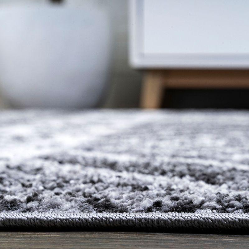 2'x 8' Sura Modern Kilim Geometric Runner Rug, Gray/Anthracite - JONATHAN Y