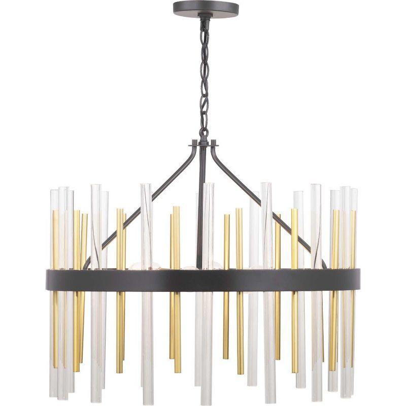 Progress Lighting Orrizo 6-Light Chandelier, Black Finish, Clear Glass Shade