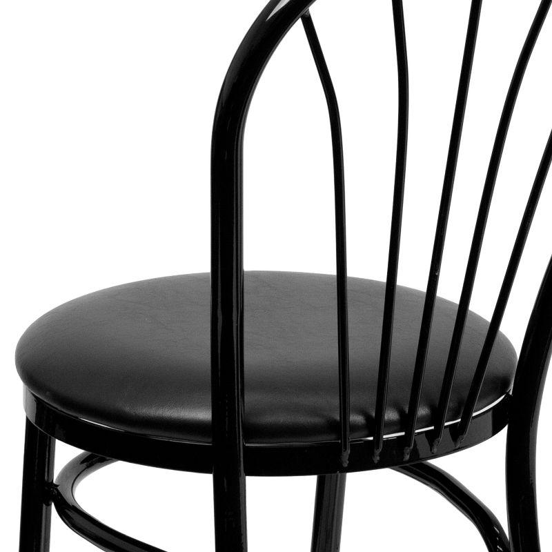 Flash Furniture HERCULES Series Fan Back Metal Chair - Black Vinyl Seat