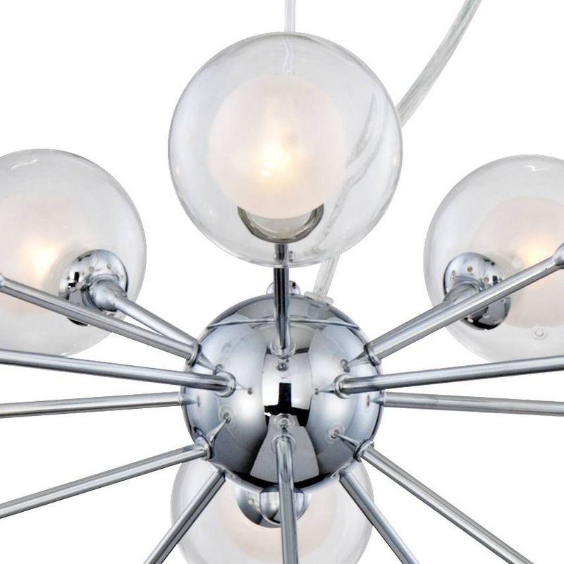 Possini Euro Design Spheres Chrome Chandelier 30" Wide Mid Century Modern Sputnik Glass Shade 15-Light Fixture for Dining Room House Kitchen Island