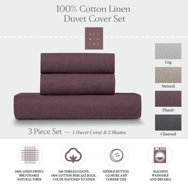 Ella Jayne Home French Linen Cotton 3-Piece Duvet Cover Set