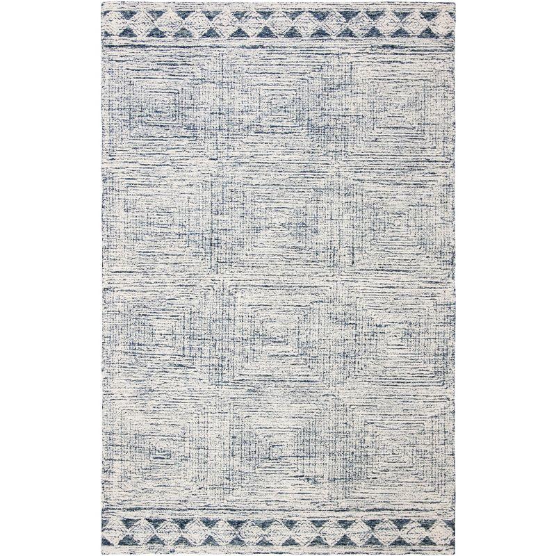 Abstract ABT349 Hand Tufted Area Rug - Ivory/Navy - 8' X 10' - Safavieh.