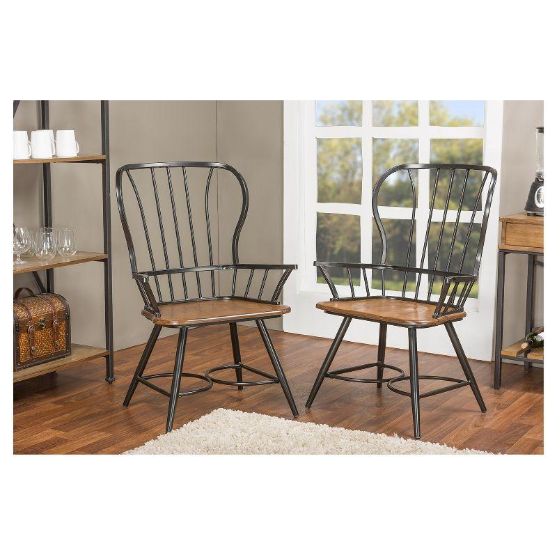 Set of 2 Longford Metal Vintage Industrial Dining Armchairs - Baxton Studio