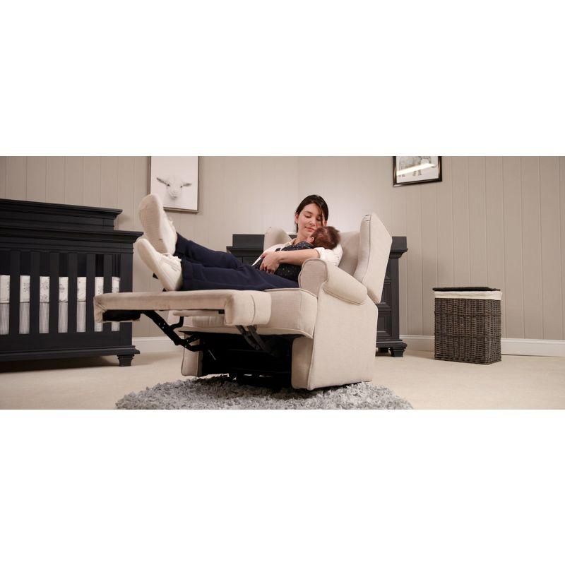 Gray Polyester Swivel Recliner with 360-Degree Motion