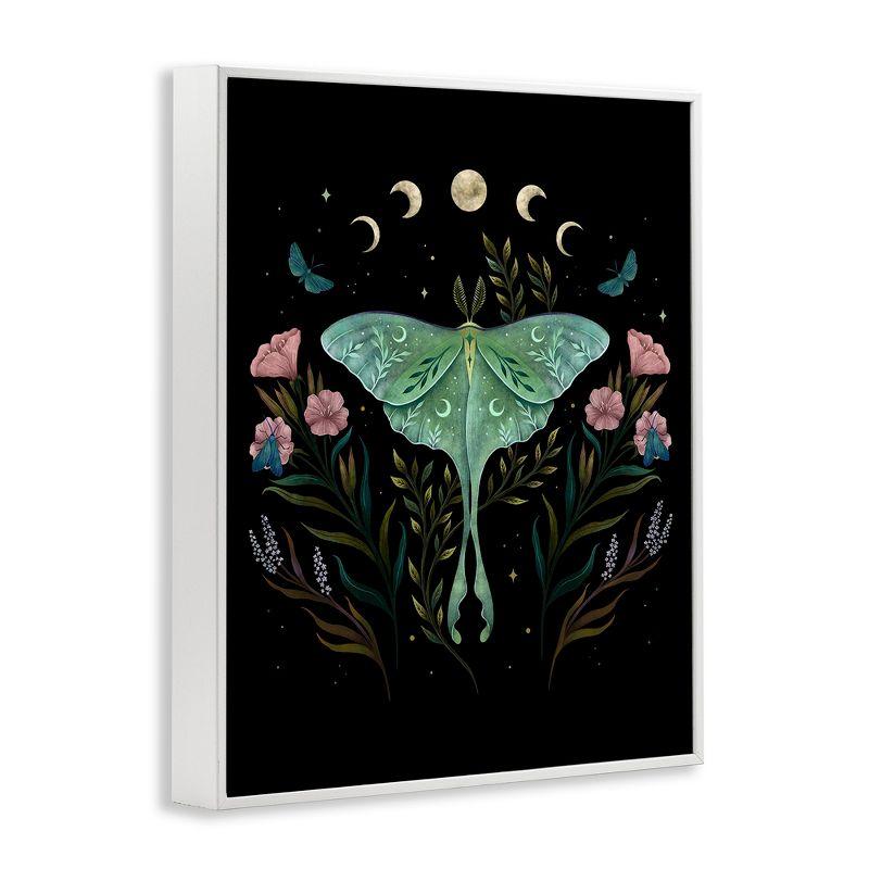 Stupell Industries Luna Moth with Florals Framed Giclee Art by Episodic Drawings