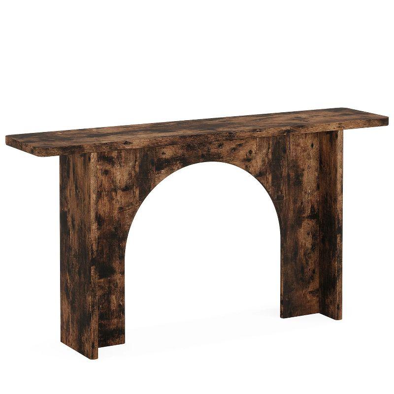 Tribesigns 63-Inch Farmhouse Console Table with Curved Arch Brace