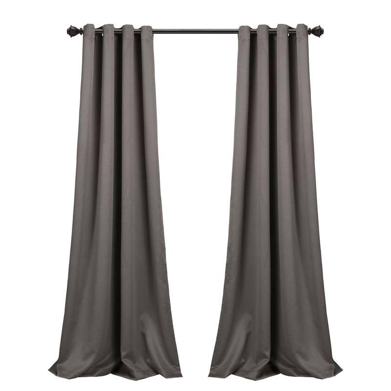 Set of 2 Insulated Grommet Top Blackout Curtain Panels - Lush Décor