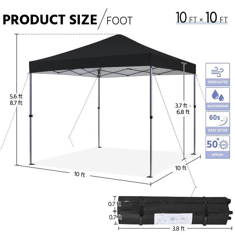 Yaheetech 10x10ft Pop-up Canopy with One-Push-To-Lock Setup Mechanism