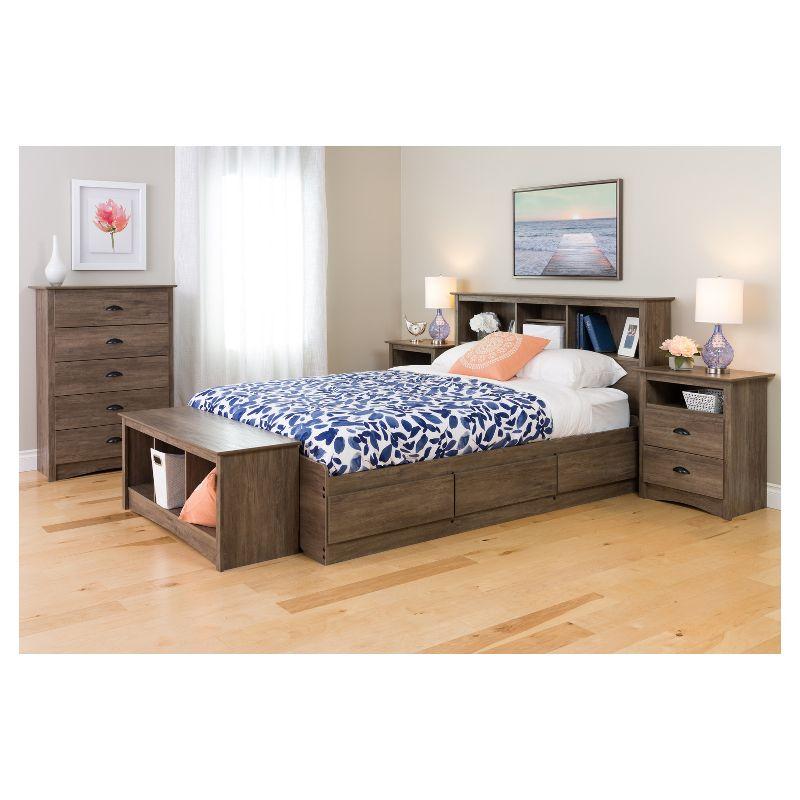 Queen Salt Spring Headboard Drifted Gray - Prepac: Coastal Style Storage Design