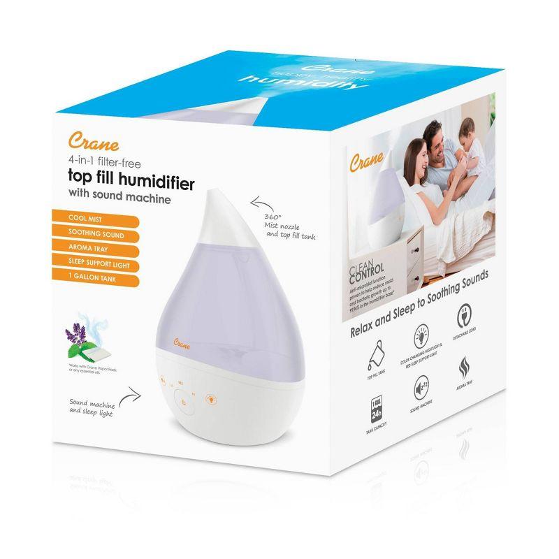 Crane Drop 4-in-1 Ultrasonic Cool Mist Humidifier with Sound Machine - 1gal