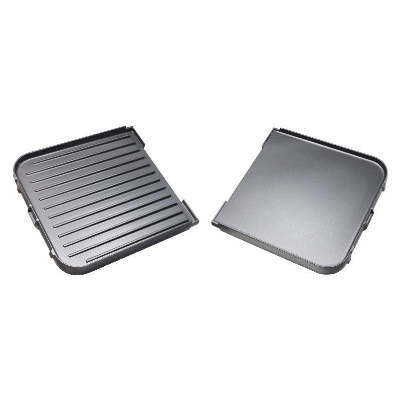 Versatile Dual-Zone Black Electric Grill/Griddle Combo