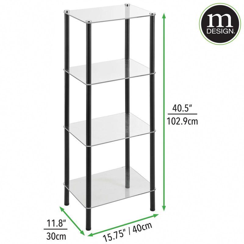 mDesign mDesign 4-Tier Glass/Metal Standing Shelf Organizer Display Unit