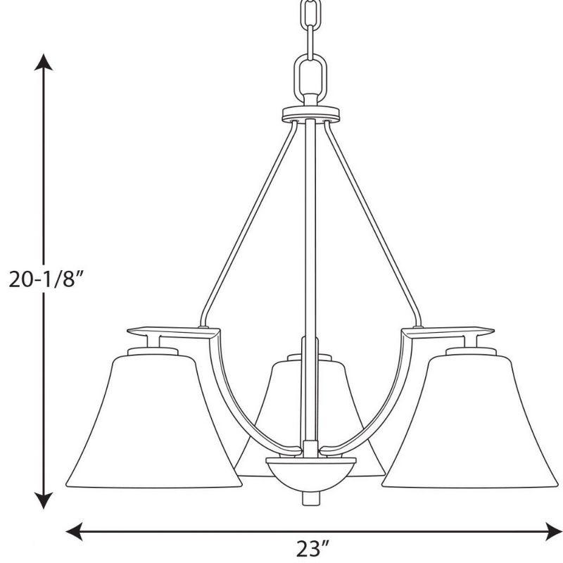 Progress Lighting Bravo 3-Light Linear Chandelier, Antique Bronze, Textured Umber Linen Glass